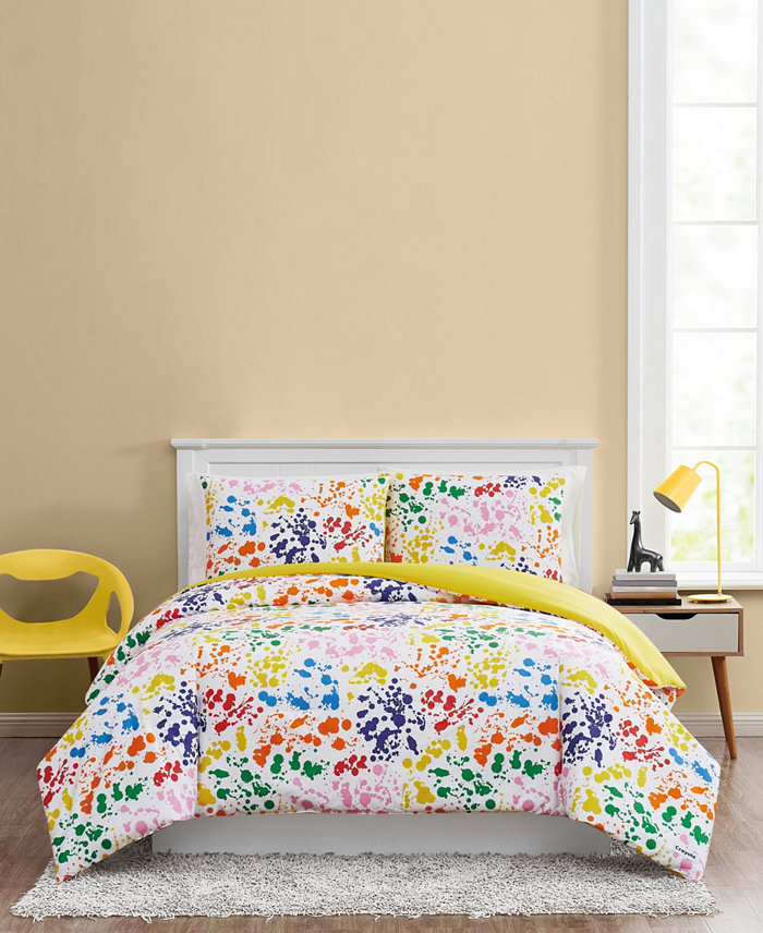 Crayola Splatter 3 Piece Comforter Set  Full Queen