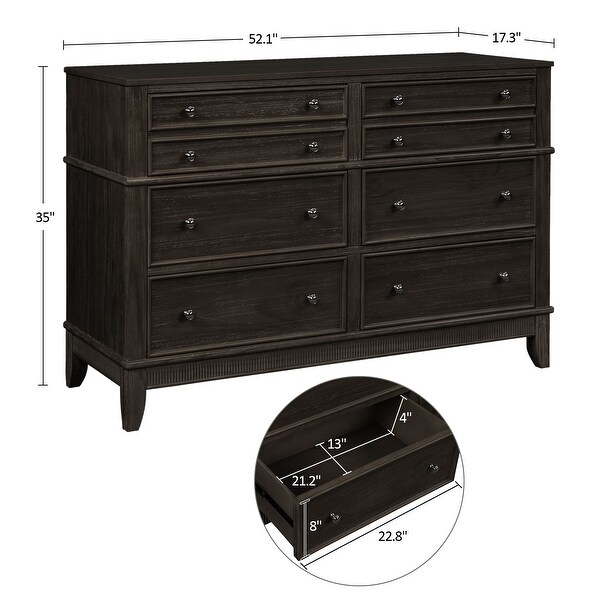 52L Hazel 6-Drawer Solid Wood Storage Cabinet Dresser - - 37176335