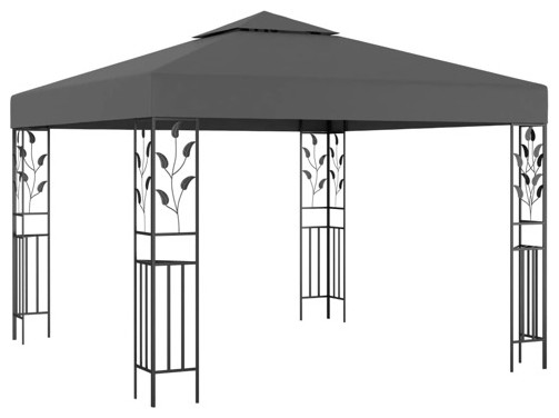 vidaXL Gazebo Canopy Tent Patio Pavilion Sunshade with Double Roofs White   Traditional   Gazebos   by vidaXL LLC  Houzz