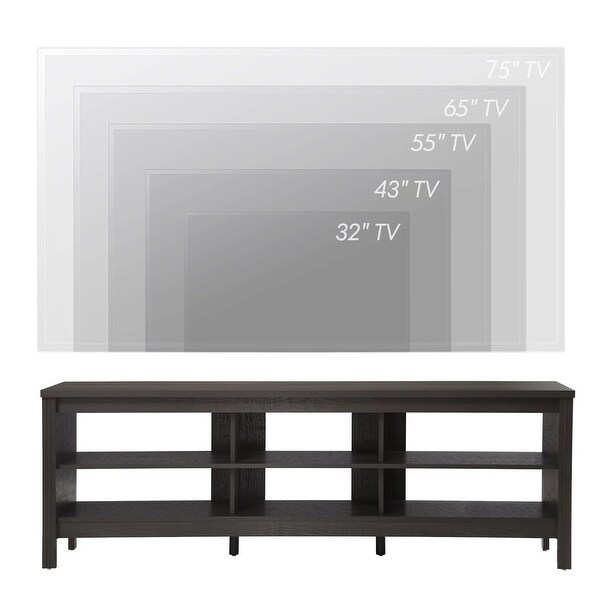 LED TV Stand for 65-75 Inch TV， TV Console with Warm White LED Light