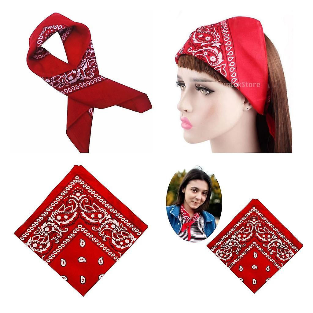 2 Pieces Cotton Paisley Print Paisley Bandana Head Wrap Hair Band Wristband