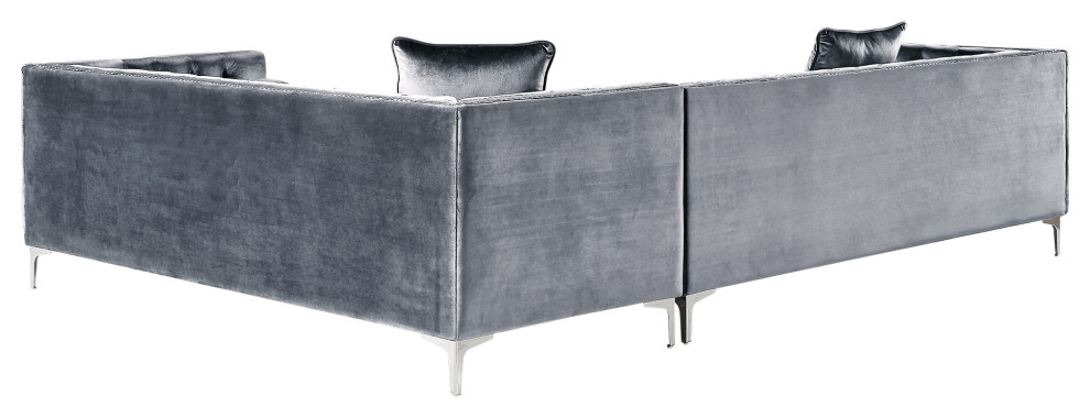 Jeannie 120 quotVelvet Corner Sectional Sofa   Contemporary   Sectional Sofas   by Inspired Home  Houzz