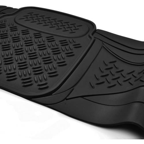 BDK Super Duty Rubber Floor Mats for Car SUV and Van 3 Rows with Cargo Mat， All Weather， Heavy Duty， 3 Colors