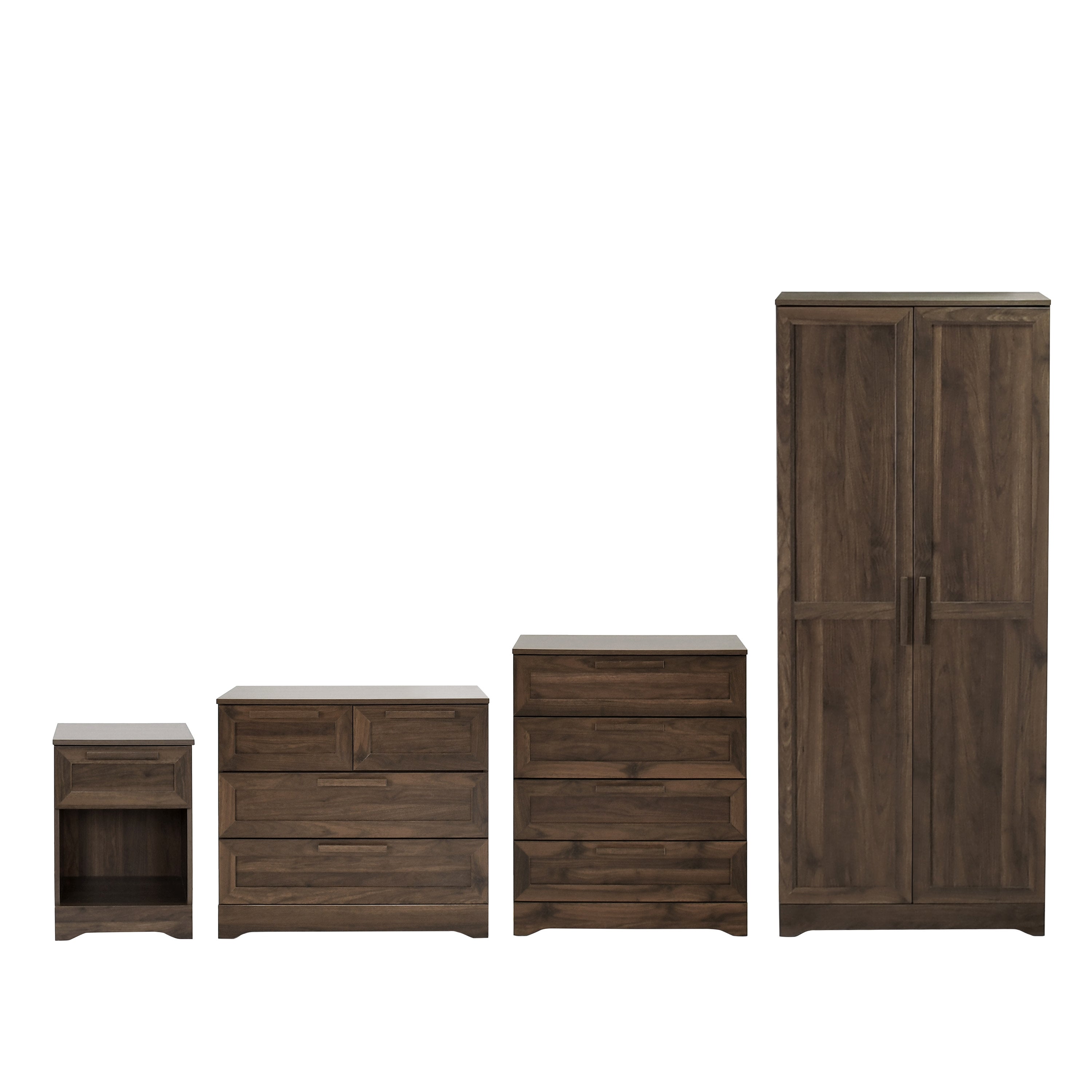 Broxon Rustic 5 Piece 1 Drawer Nightstand Bedroom Set