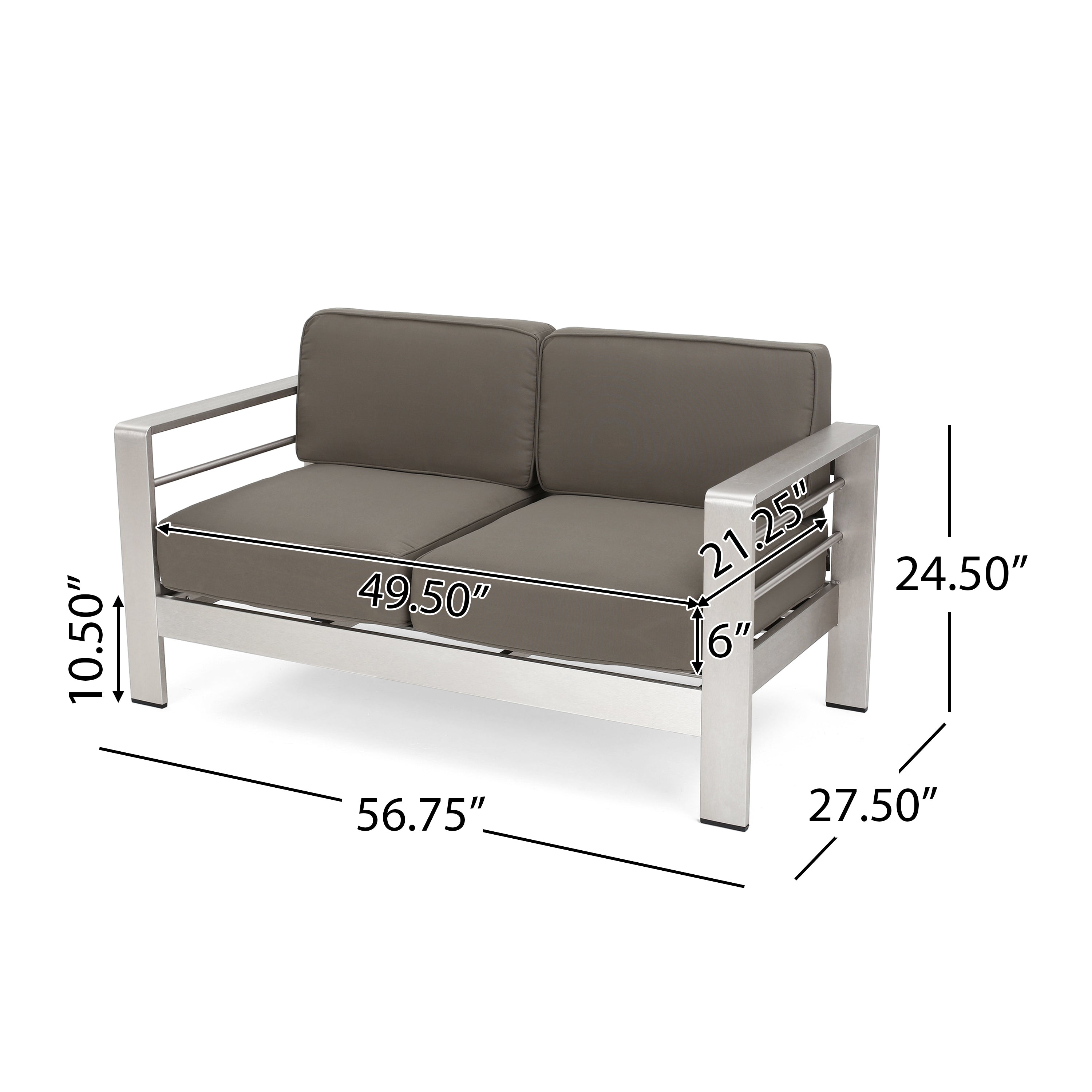 Danae Coral Outdoor Loveseat and Fire Pit Set