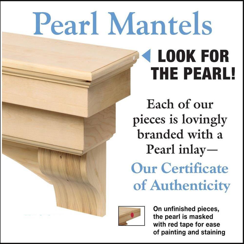 Pearl Mantels 4 ft. Unfinished Paint and Stain Grade Cap-Shelf Mantel RPS48495D