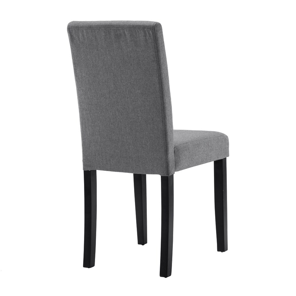 Faux Leather or Fabric Parsons Dining Chairs Set of 2 with Wood Legs