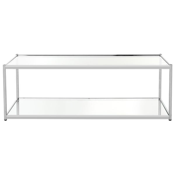 SAFAVIEH Zola Glass Chrome Coffee Table - 51.2