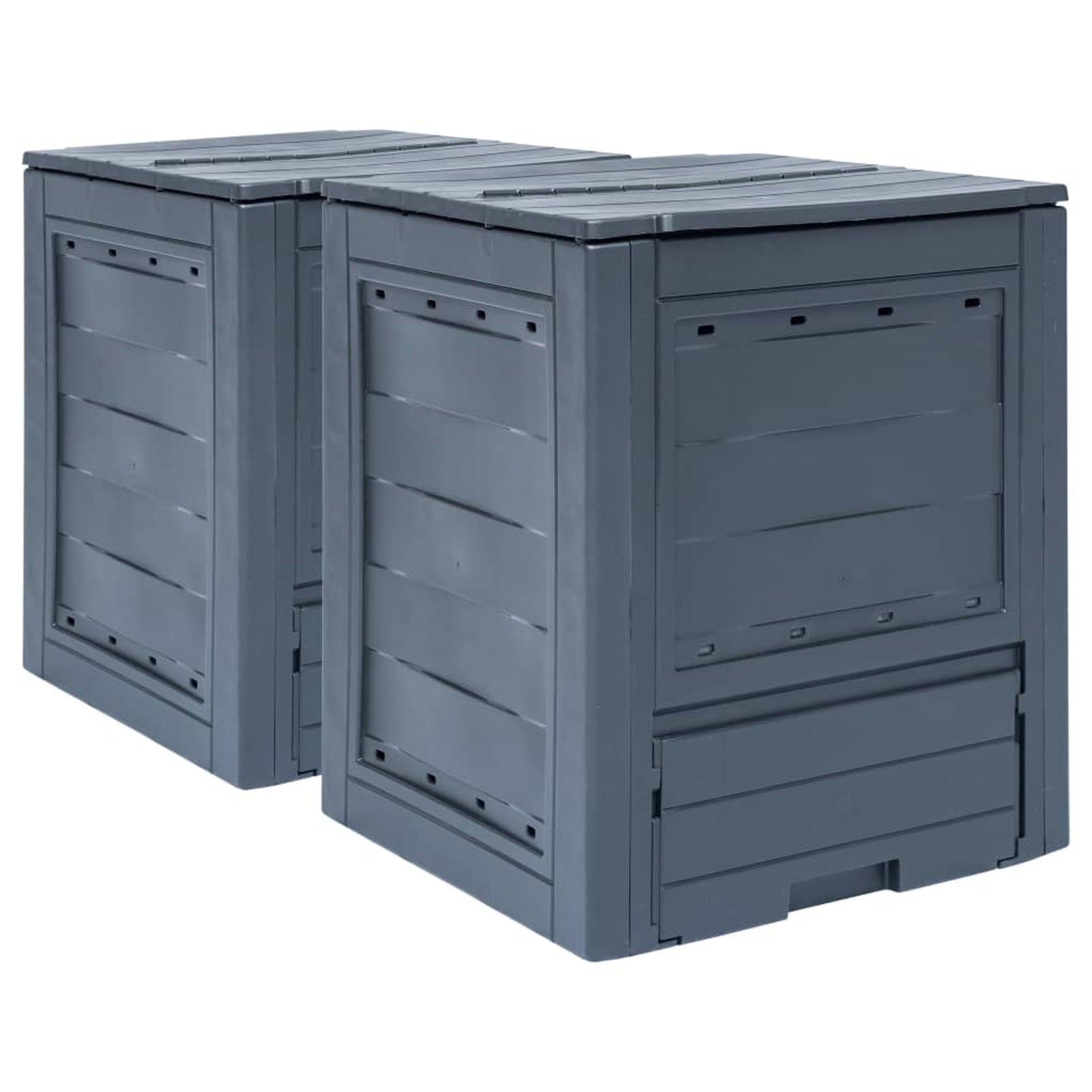 Andoer Garden Composters 2 pcs Gray 23.6"x23.6"x28.7" 137.4 gal