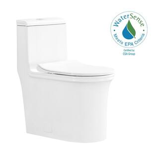 Glacier Bay Watercrest 1-piece 1.11.6 GPF Dual Flush Elongated Toilet in White ''Seat Included'' GBTO204