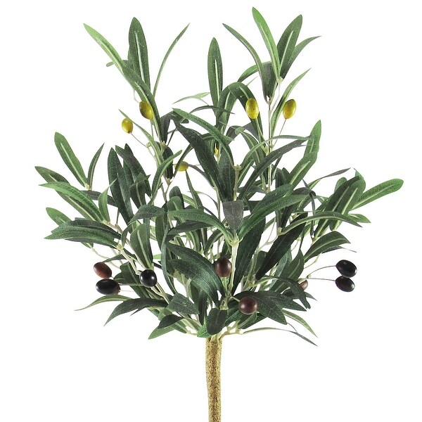 24in Petite Artificial Olive Tree in Black Pot