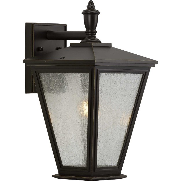 Progress Lighting Cardiff 1 light Outdoor Wall Lantern In Black With Clear Seeded Glass