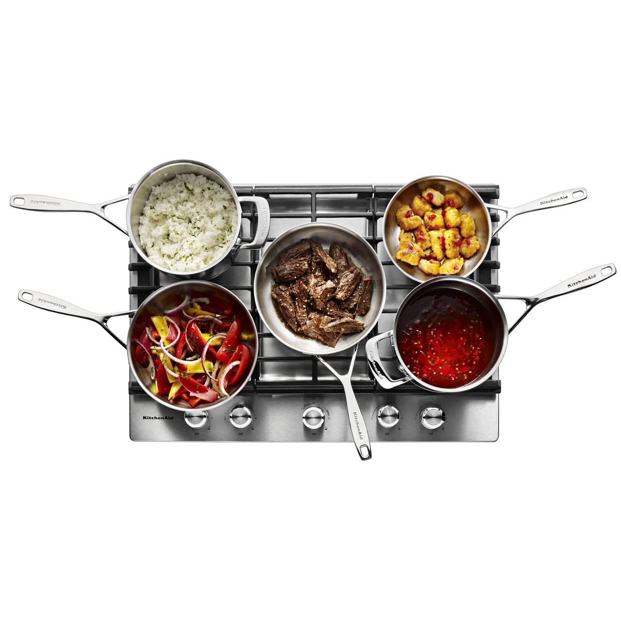 KitchenAid 30-inch Built-In Gas Cooktop with Even-Heat�Burner KCGS550ESS