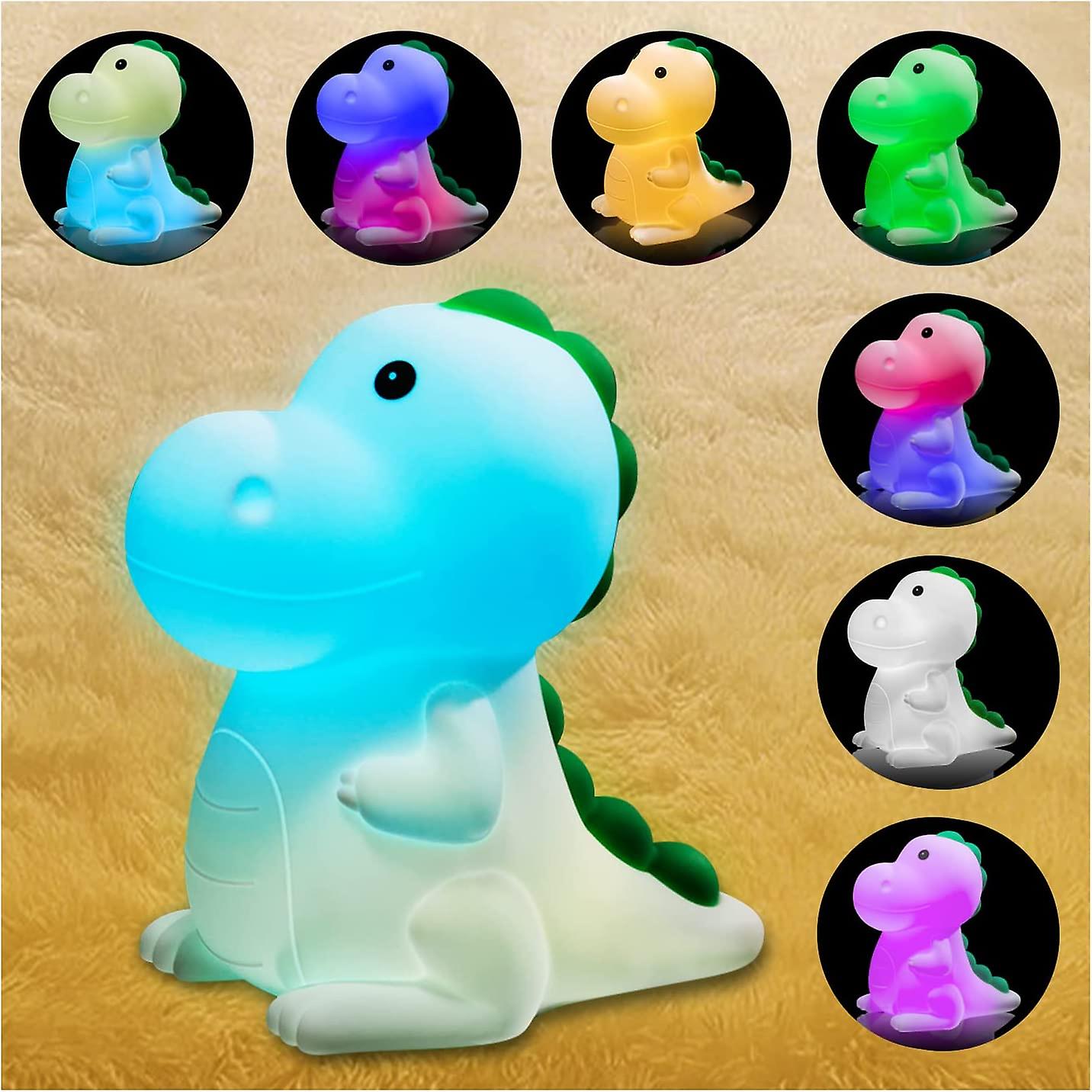 Baicccf Dinosaur Night Light，night Light For Kids，new Two-color Mode And 7 Colors Mode，rechargeable Baby Nursery Night Lights，dinosaur Toys For Kids 3