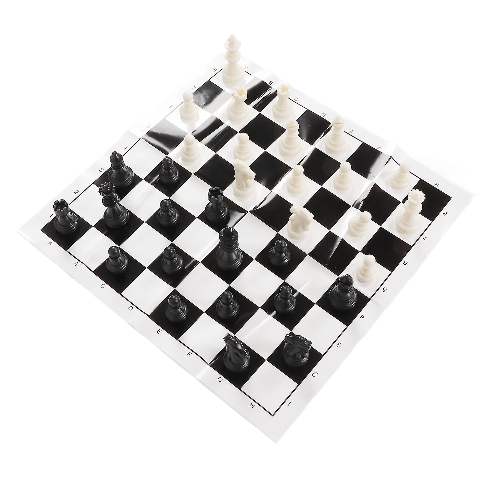 Chess Set International Standard Chess Game Set With Chessboard For Camping Outdoor Travelblack+white