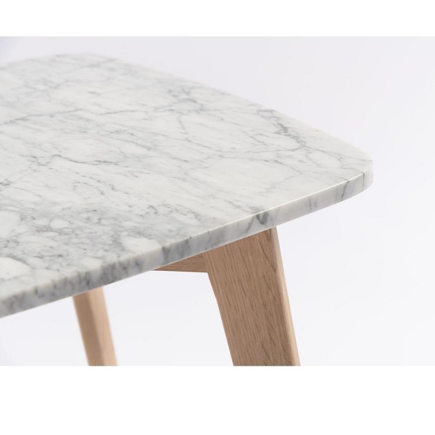 The Bianco Collection Cima Rectangular Italian Black Marble Side Table