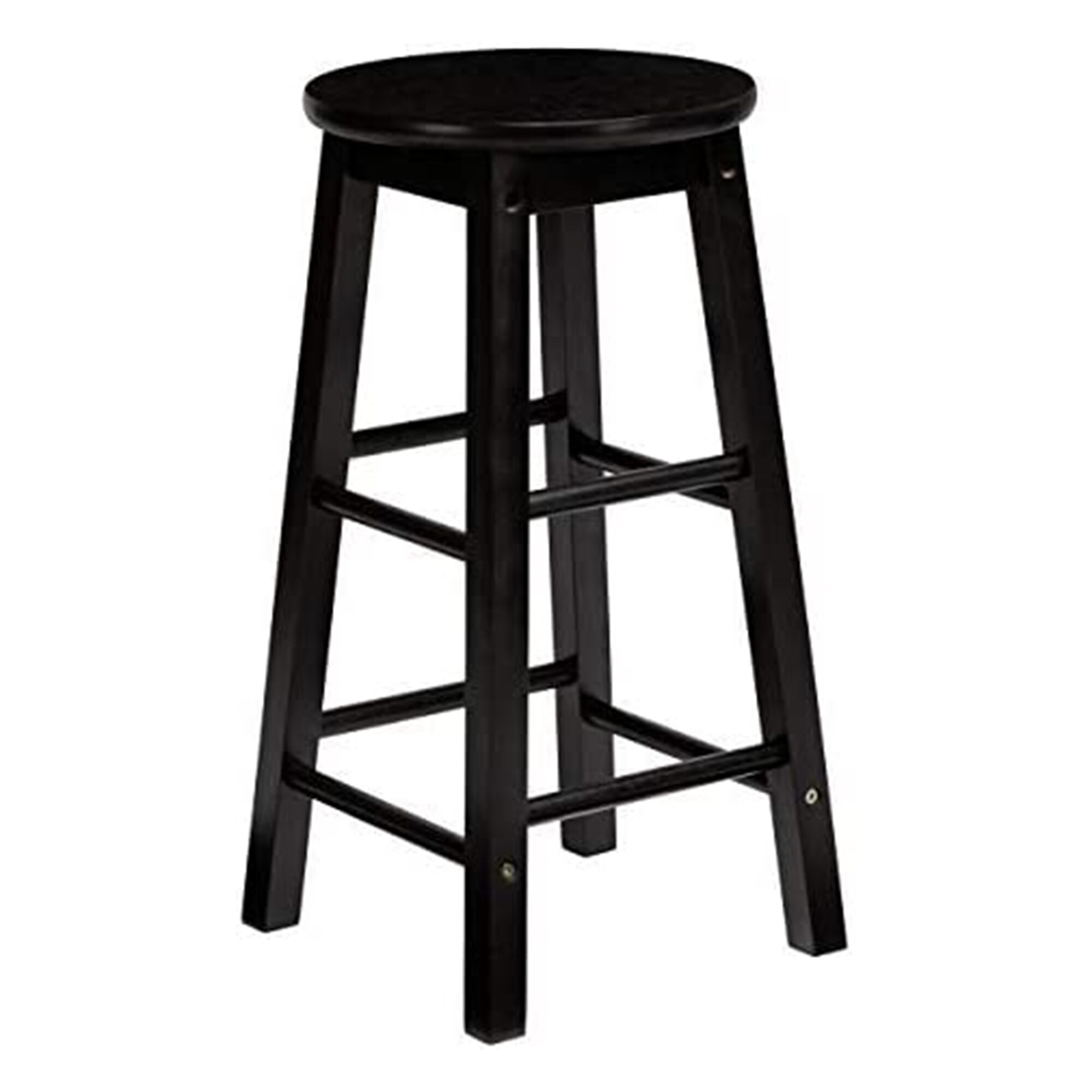 PJ Wood Classic Round-Seat 29 Inch Tall Kitchen Counter Stools， Black， Set of 2 - 20.9