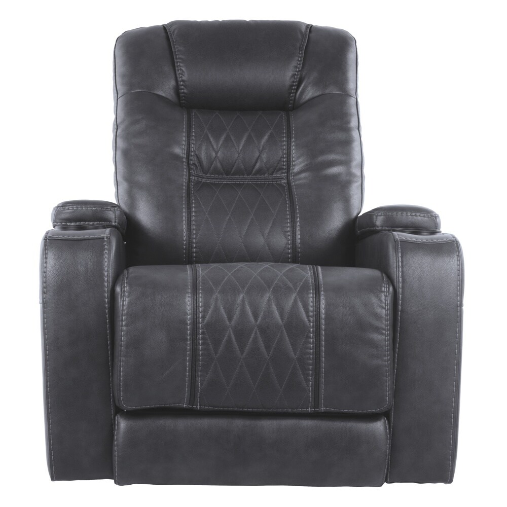 Signature Design by Ashley Gray Composer Power Recliner w/Adjustable Headrest