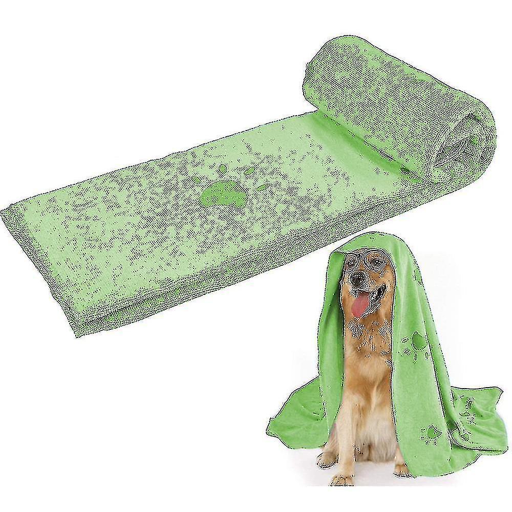 Absorbent Pet Bath Towel Microfiber Dog Drying Towel，140*70cm，green