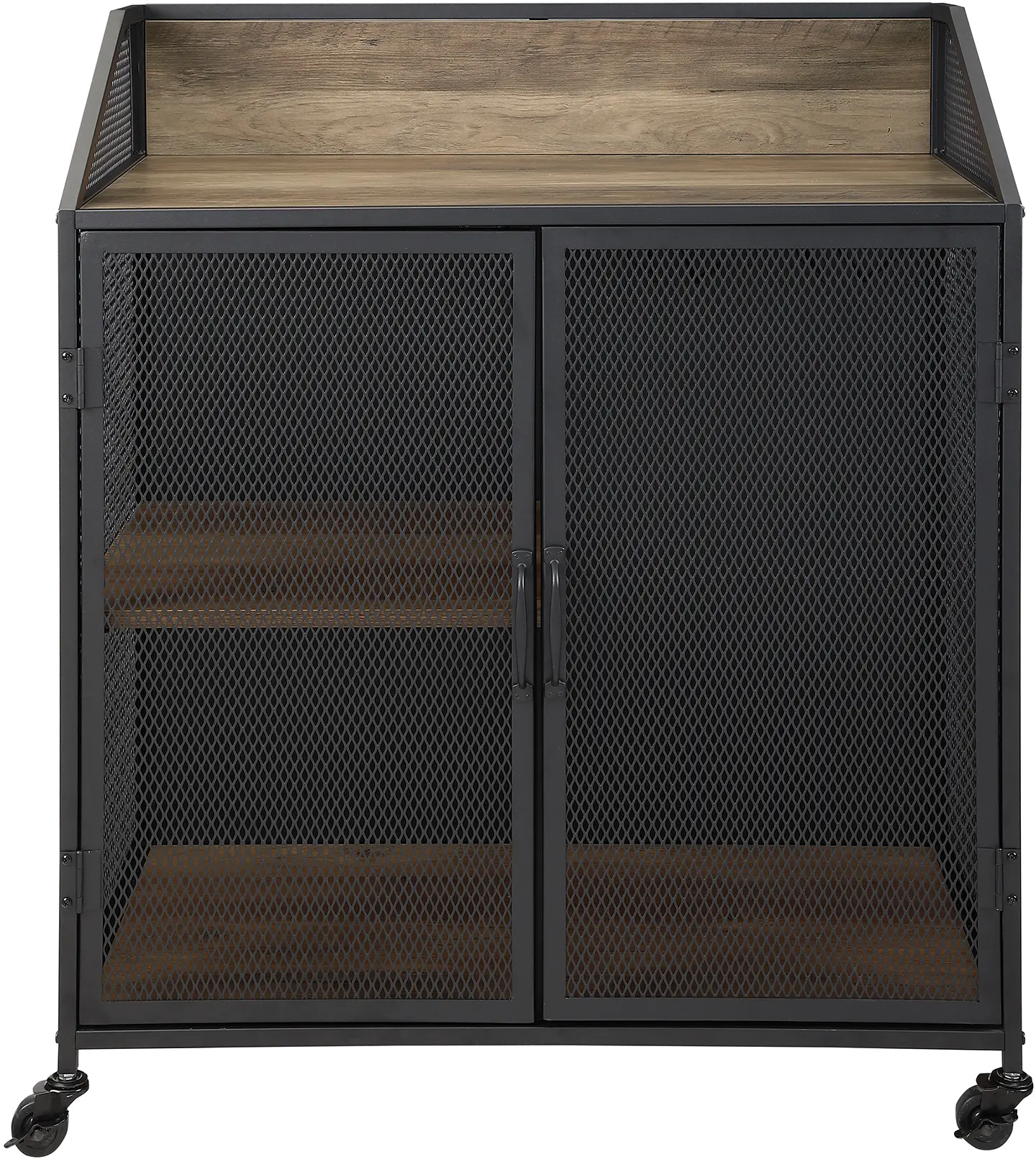 Avery Rustic Oak 33 Inch Bar Cabinet - Walker Edison