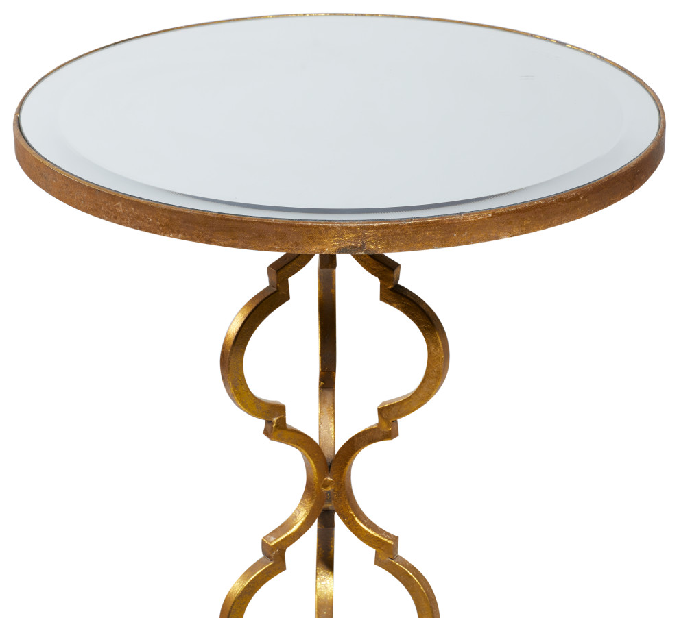 Glam Gold Metal Accent Table 67052   Mediterranean   Side Tables And End Tables   by Brimfield  ampMay  Houzz