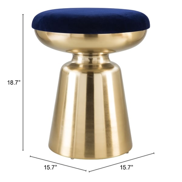 Juniper Side Stool Blue and Gold - Blue， Gold - 15.7