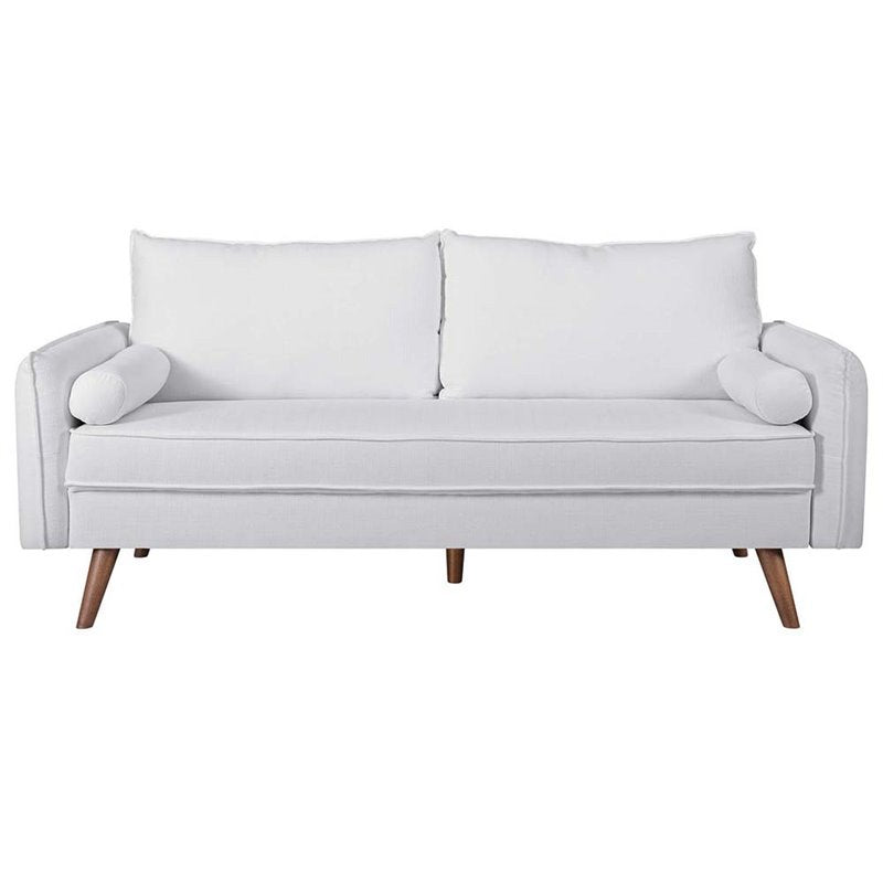 Maddie Home City Loft Contemporary Modern Fabric Sofa in White