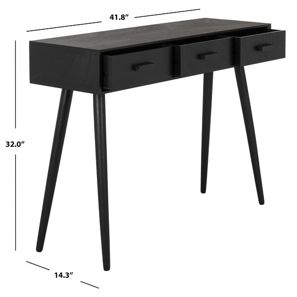 SAFAVIEH Albus Black 3-drawer Console Table - 41.8