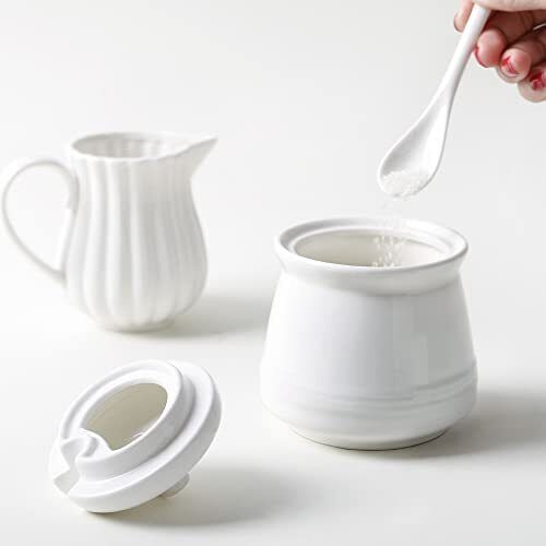 Sugar Bowl with Lid and Spoon 12 oz Ceramic Sugar Container Sugar Jar f...