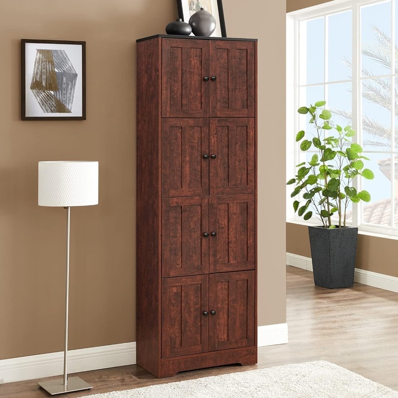 72.4'' Tall Storage Cabinet with 8 Doors and 4 Shelves