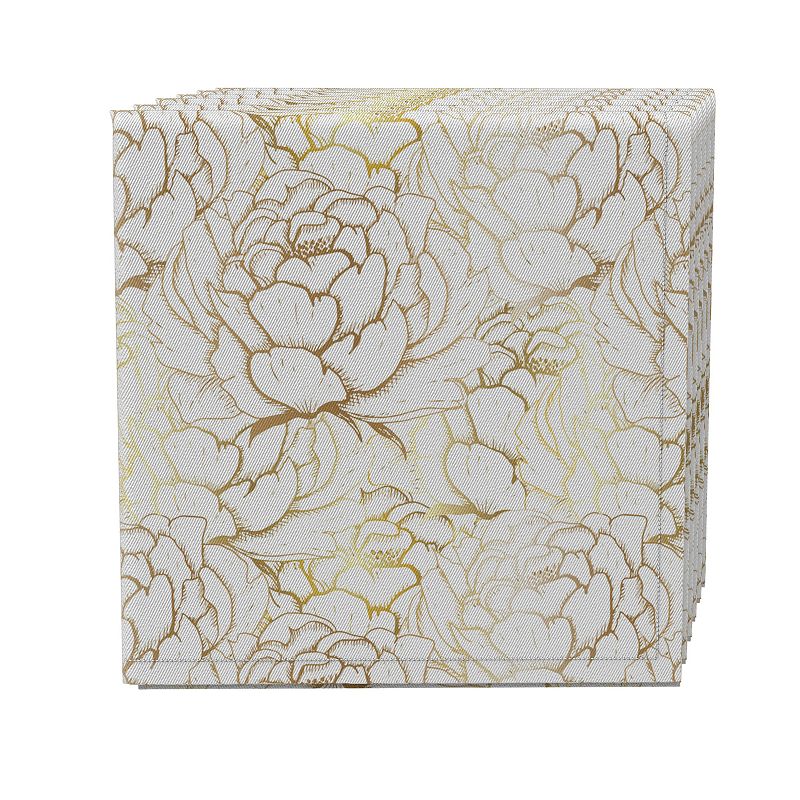 Napkin Set of 4， 100% Cotton， 20x20， Golden Peony