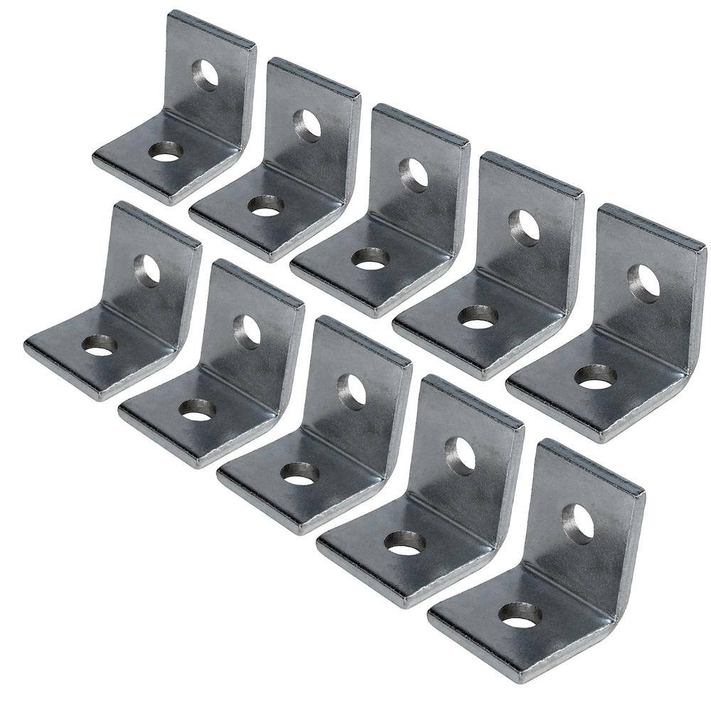 The Plumber's Choice Heavy Duty Shelf Bracket with 38 in. Hole MAX LOAD 250 lbs! L Corner Brace for Plumbing and Decor Iron (10Pack) 38CABG-10