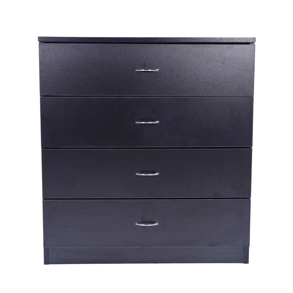 Dresser with 4 Drawers, Modern Chest of Drawers Black, Dresser Chest with Wide Storage Space, Functional Organizer for Bedroom, Living Room, Closet, Entryway, Hallway