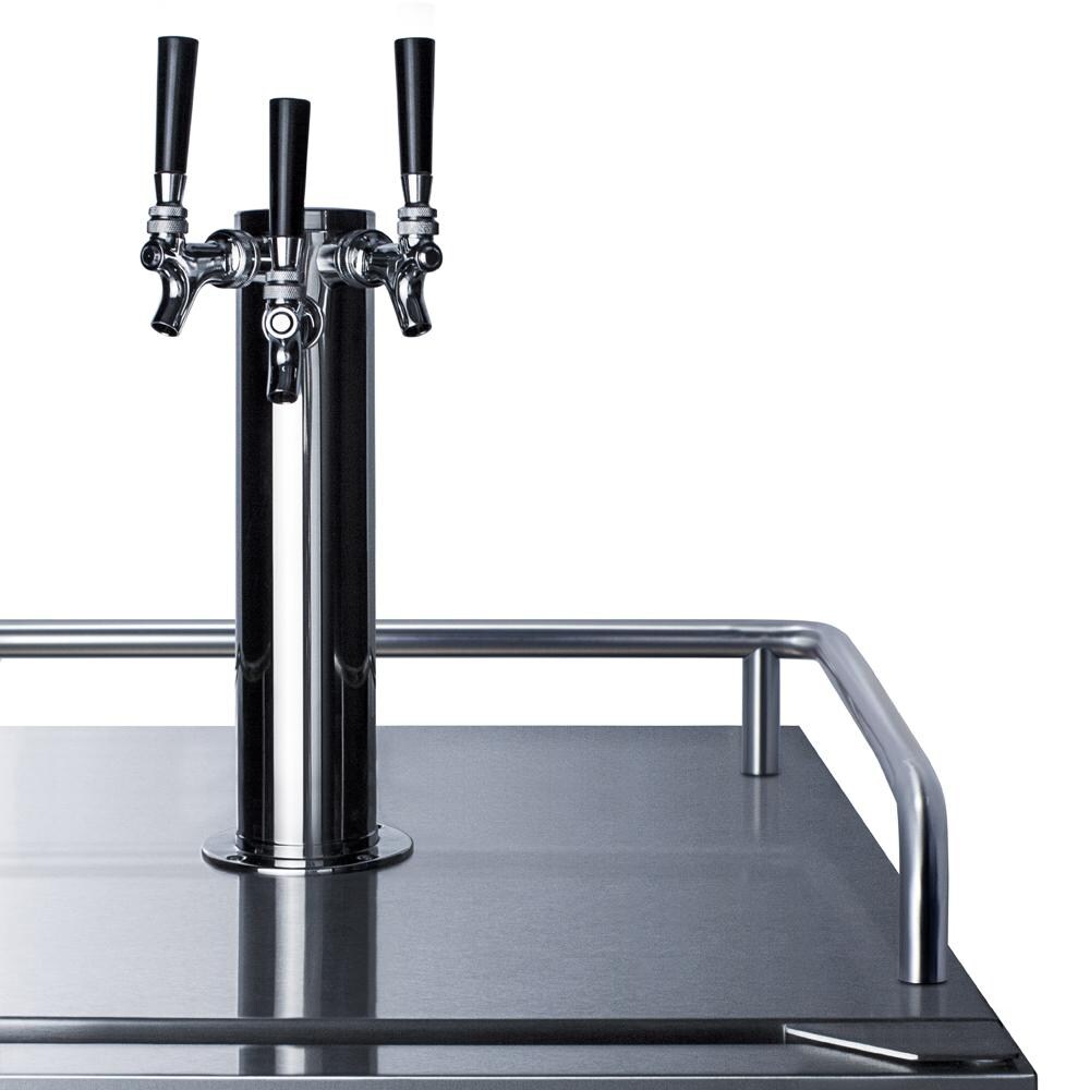 Summit Commercial Outdoor Rated Triple Tap Beer Dispenser / Kegerator w/ Shelves