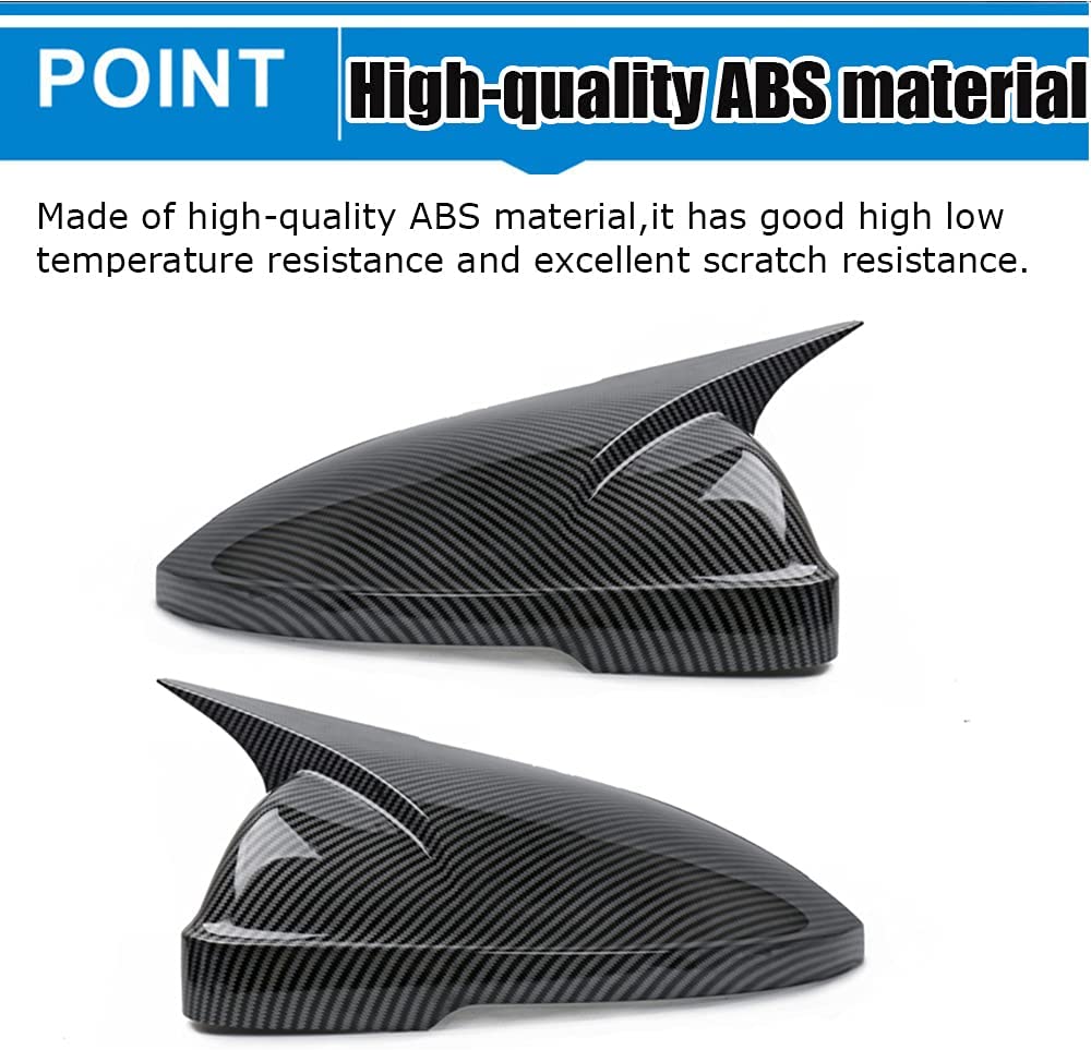 Xinrsheag ABS Material Car Side Mirror Caps custom Exterior Accessories Horn style Rearview Mirror Cover(Mirror Black) 2Pcs/Set for Kia New K5(2021 2022)