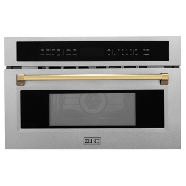 ZLINE 30” 1.6 cu ft. Built-in Convection Microwave Oven in Fingerprint Resistant Stainless Steel and Gold Accents