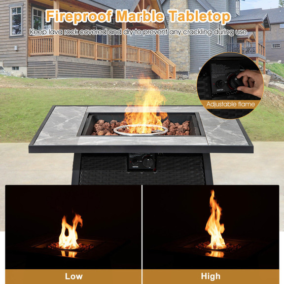 Costway 80127659 35 Inch Propane Gas Fire Pit Tabl...