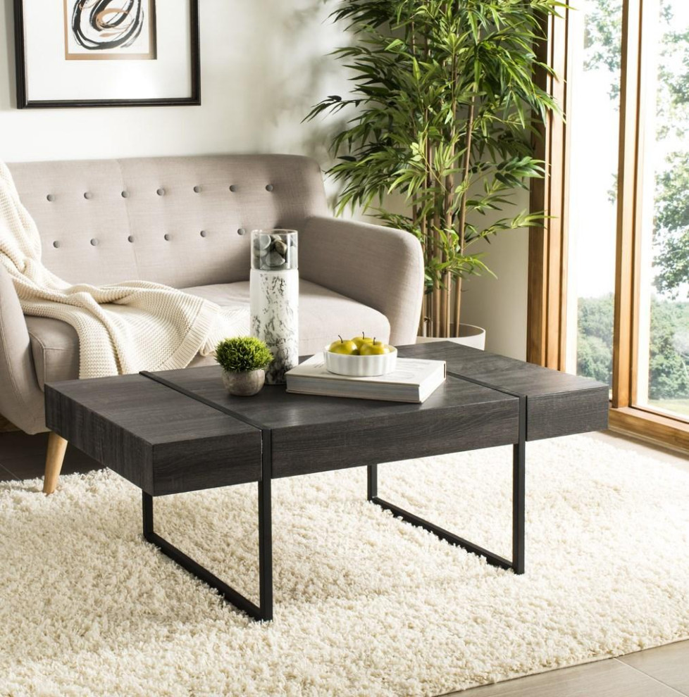 Stana Rectangular Modern Coffee Table Black   Modern   Coffee Tables   by Virgil Stanis Design  Houzz