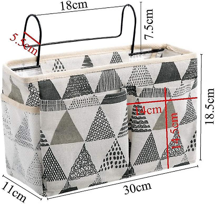 Waterproof Bedside Organizer 2pcs Practical Hanging Storage Bag With 3 Pockets