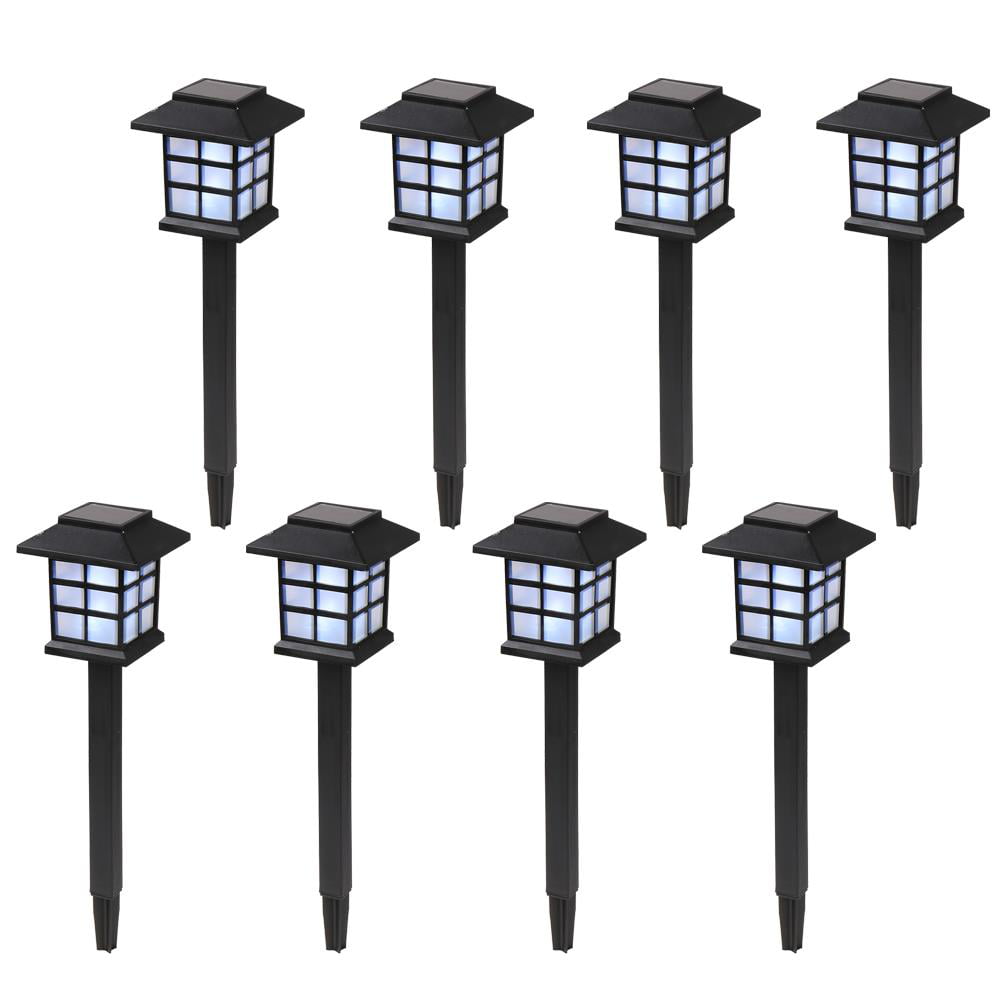 Zimtown 8PCS LED Design Path Light Solar Powered in Black