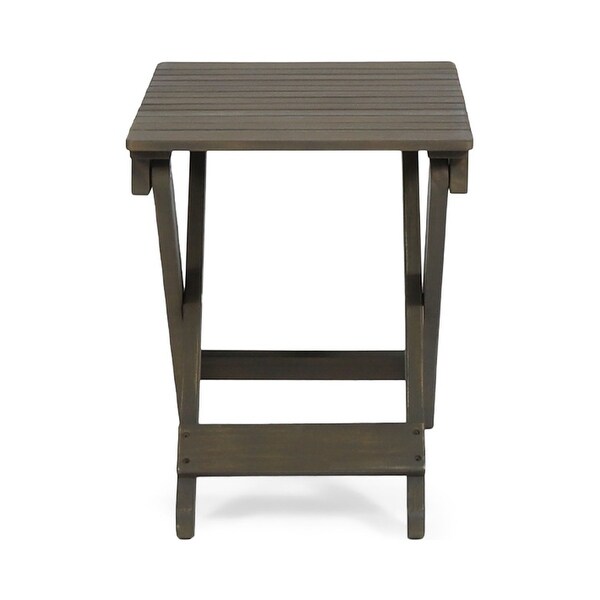 23 in. W x 18 in. H Foldable Outdoor Folding Acacia Wooden Side Table