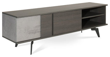 Atreo Modern Faux Concrete and Gray TV Stand   Transitional   Entertainment Centers And Tv Stands   by Rustic Home Furniture Deco  Houzz