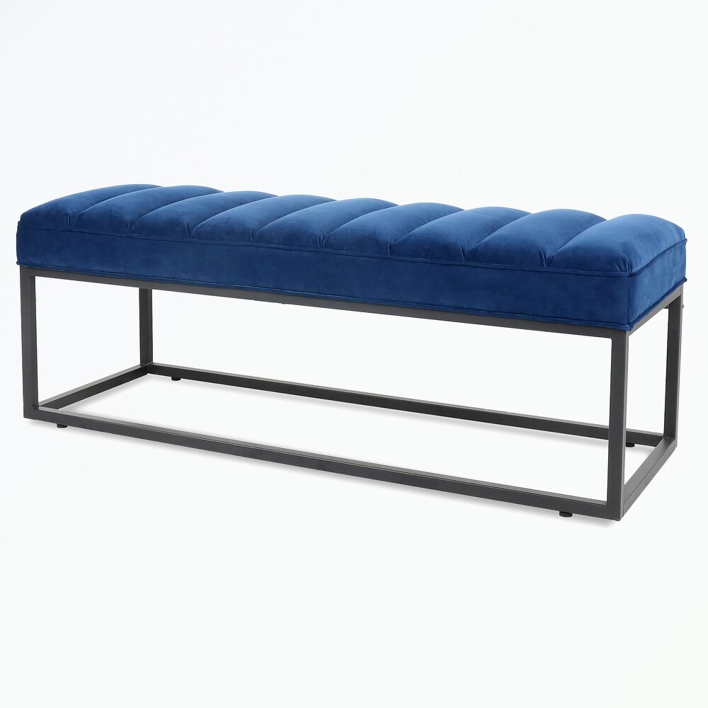 Metal Base Upholstered Bench for Bedroom and Entryway