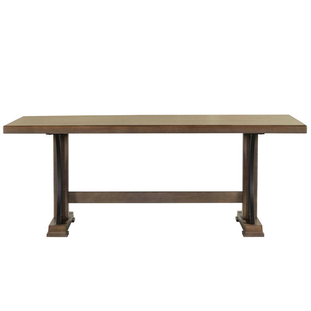 Polibi 78 in. Walnut Retro Style Wood Top Rectangular Dining Table Seats up to 8 RS-78RSWT-WU