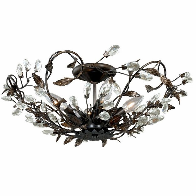 Vaxcel Jardin 4 Light Flush Mount Architectural Bronze