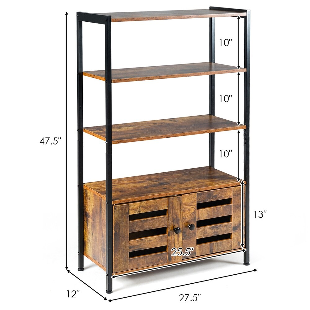 Costway Industrial Storage Cabinet Bookshelf Bookcase Bathroom Floor   See Details