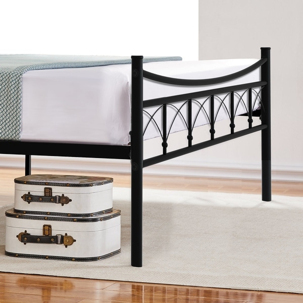 3-pieces Bed Frame and Modern Nightstand Set of 2 with 1-Drawer - - 36539696