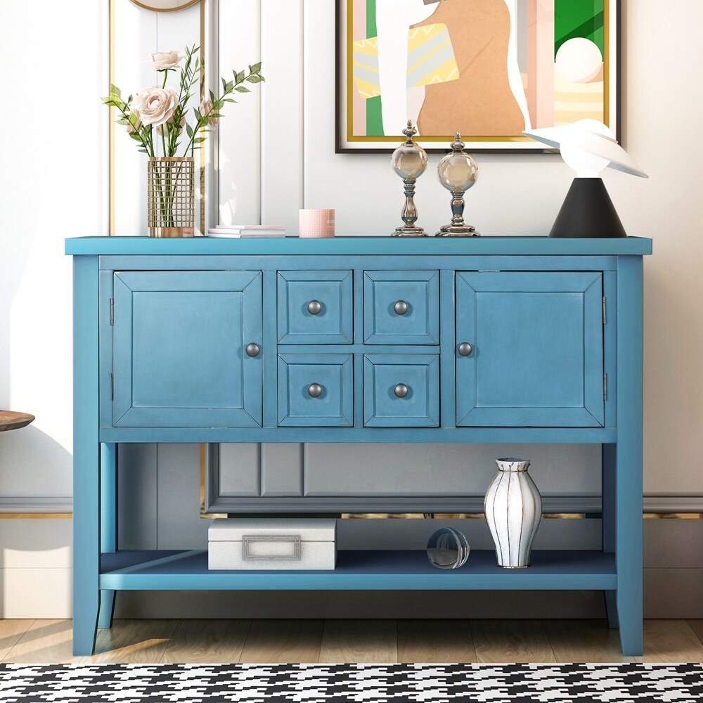 Modern Buffet Sideboard Console Table with Bottom Shelf