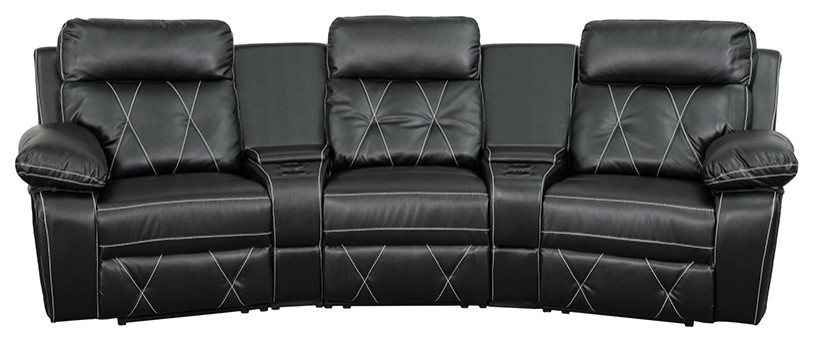 Reclining Black Theater Seat BT 70530 3 BK GG   Transitional   Theater Seating   by Furniture East Inc.  Houzz