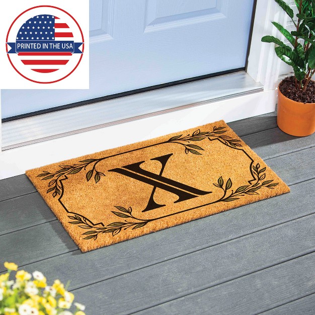 X 16 quot Monogram Coir Mat Letter quot x quot